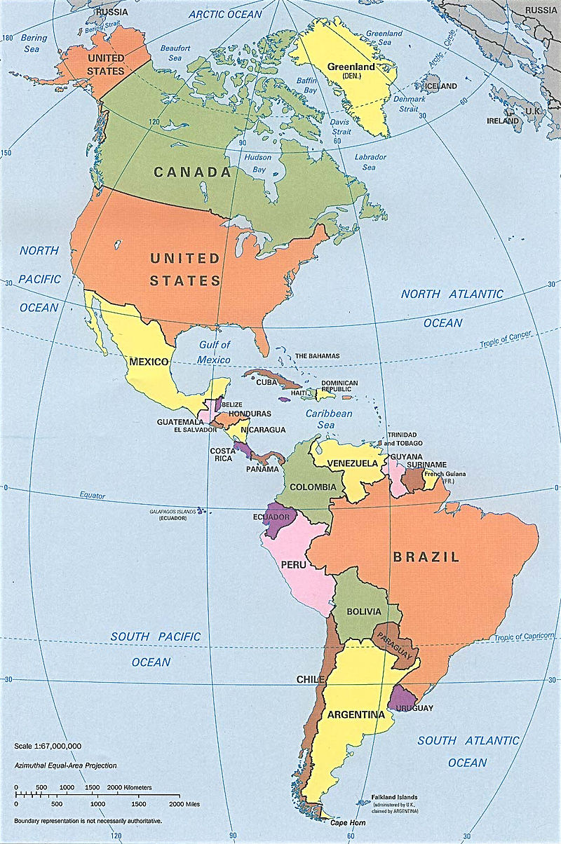 Transport zwłok z Ameryki - mapa